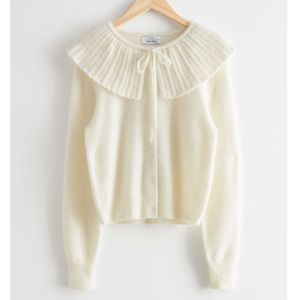 & other stories statement collar knit cardigan